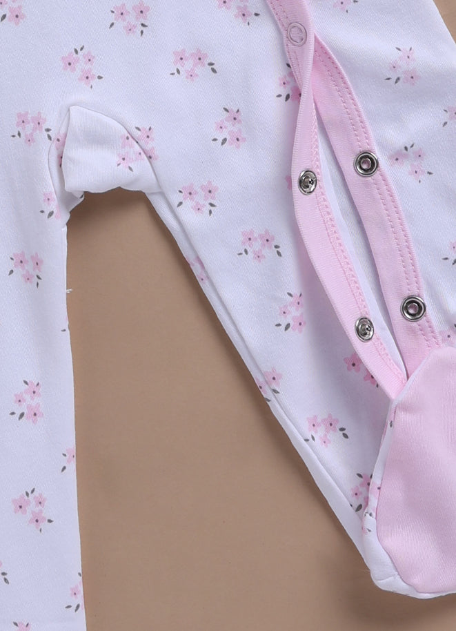 Le Pur Baby Girl Sleepsuit Set of 2 | Biocool Cotton Newborn Clothes | Soft Infant Romper with Bow & Side Snap - LE PUR!